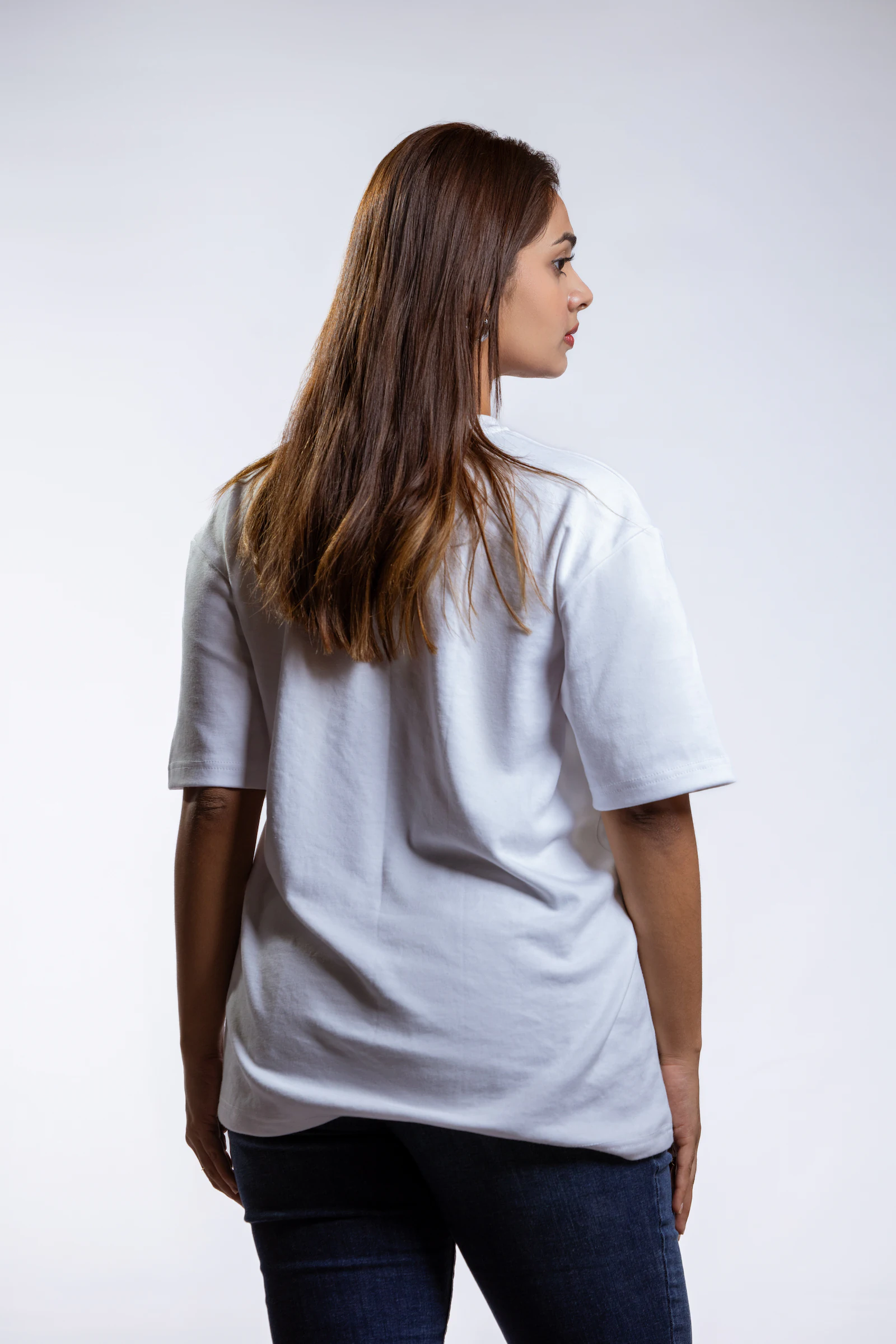 Rien Classic Oversized Tee in white, back view
